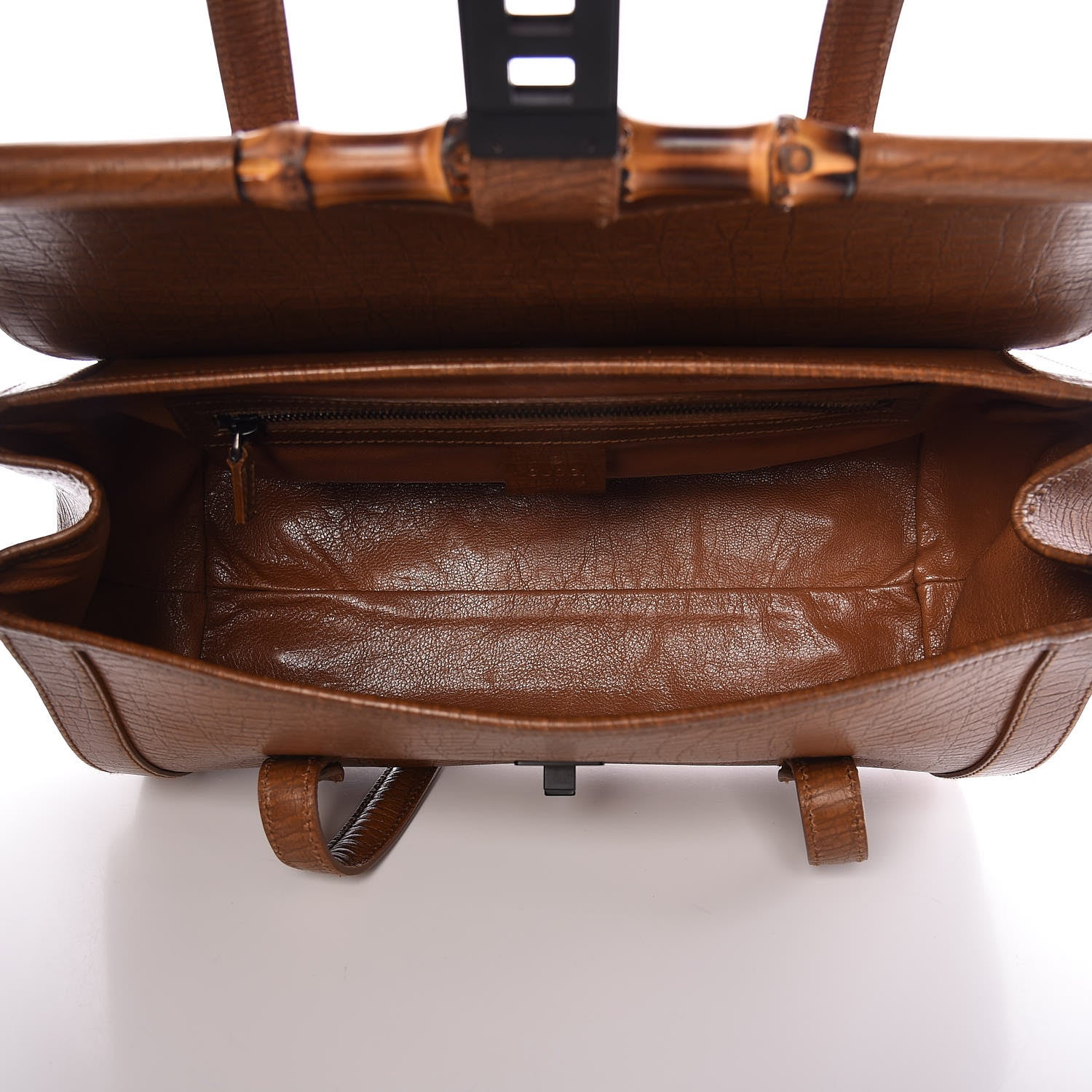 Gucci Calfskin Bamboo Bullet Satchel Brown 5 of 23