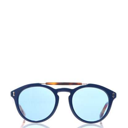 Gucci Round Avana Sunglasses GG0124SA Tortoise Blue 2 of 8