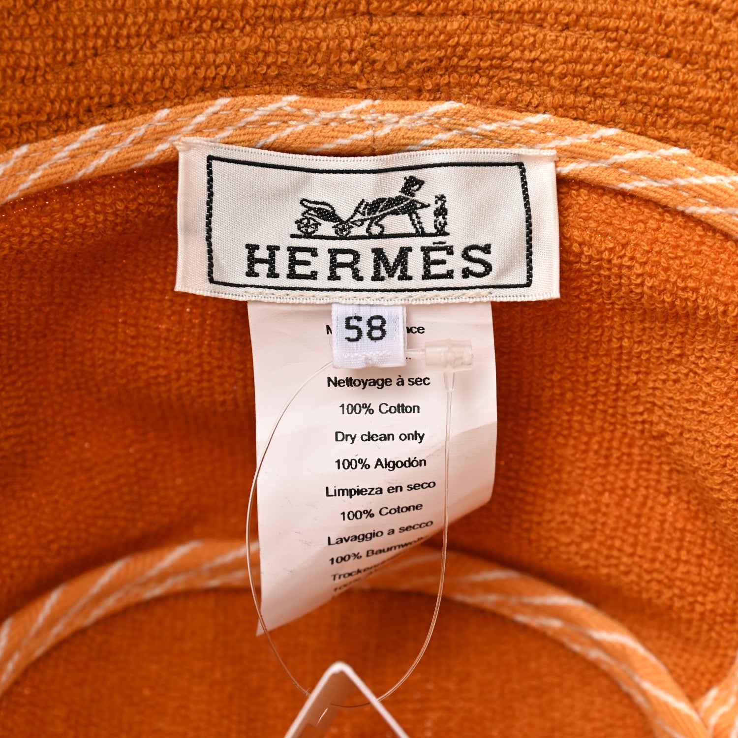 Hermes Cotton Eden Bucket Hat 58 Tan 8 of 8