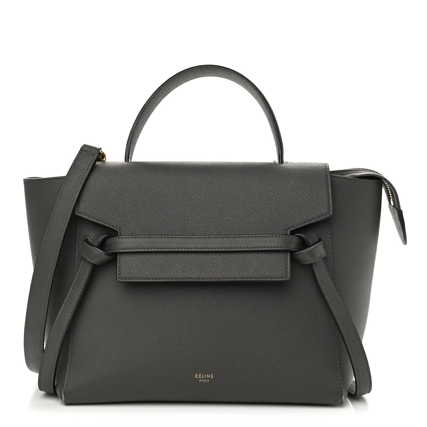 Baby Grained Calfskin Micro Belt Bag Grey