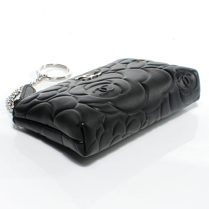 Chanel Lambskin Camellia Coin Purse Black 4 of 8