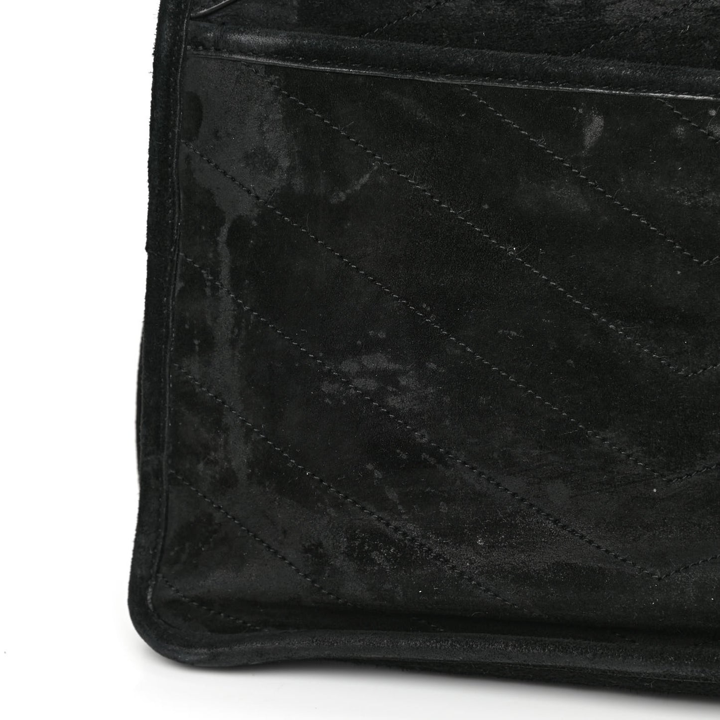 Suede Monogram Medium Niki Chain Satchel Black