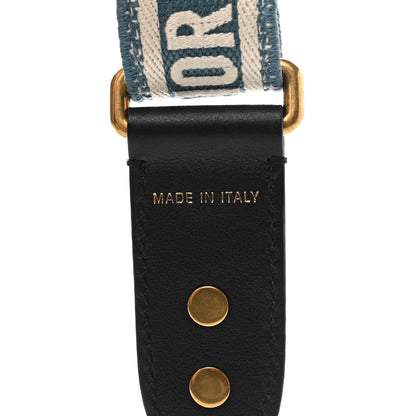Christian Dior Canvas Embroidered Adjustable Shoulder Strap Deep Ocean 3 of 4