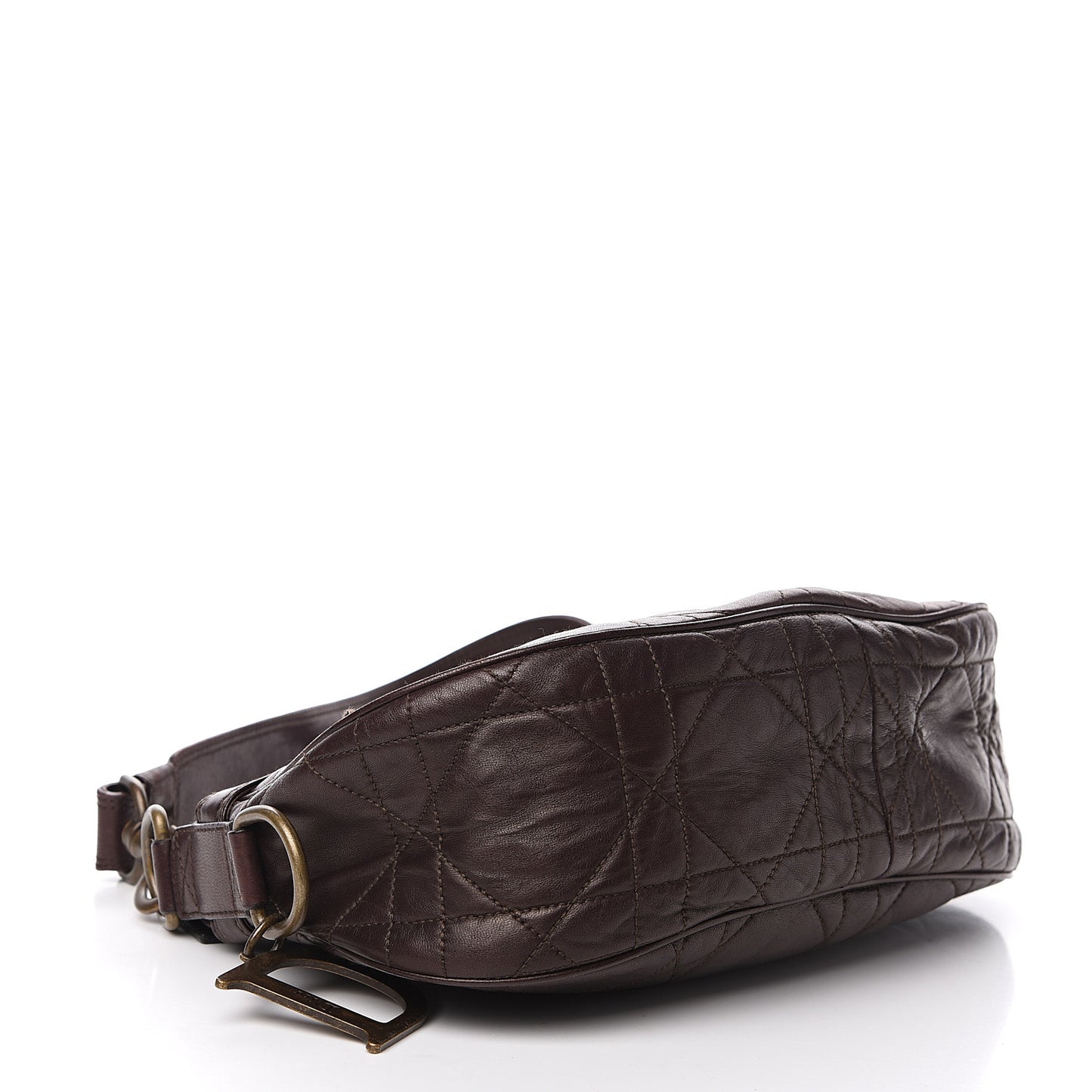 Lambskin Cannage Small Hobo Dark Brown