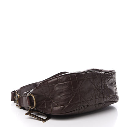 Christian Dior Lambskin Cannage Small Hobo Dark Brown 3 of 11