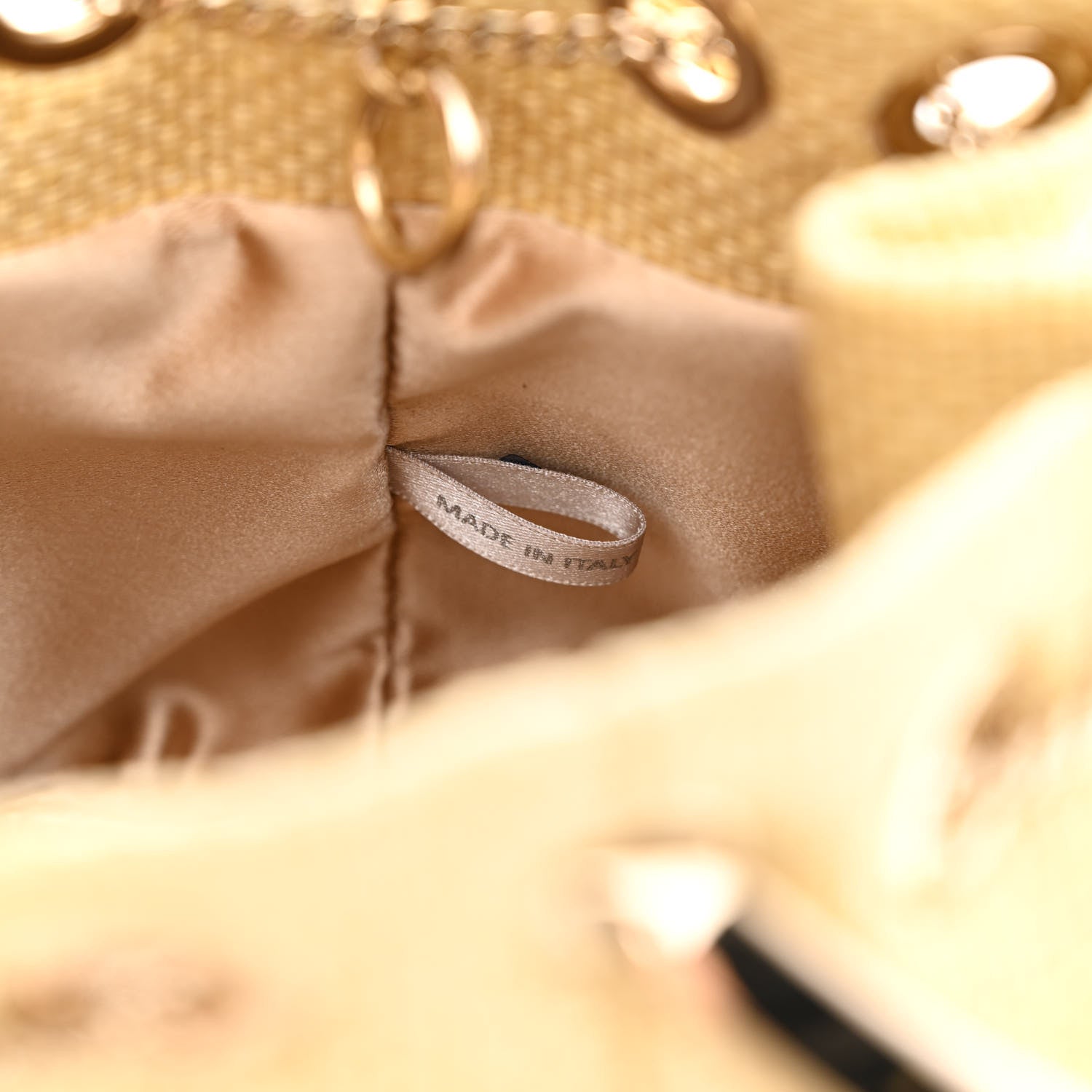 Jimmy Choo Raffia Bon Bon Bucket Bag Beige 7 of 11