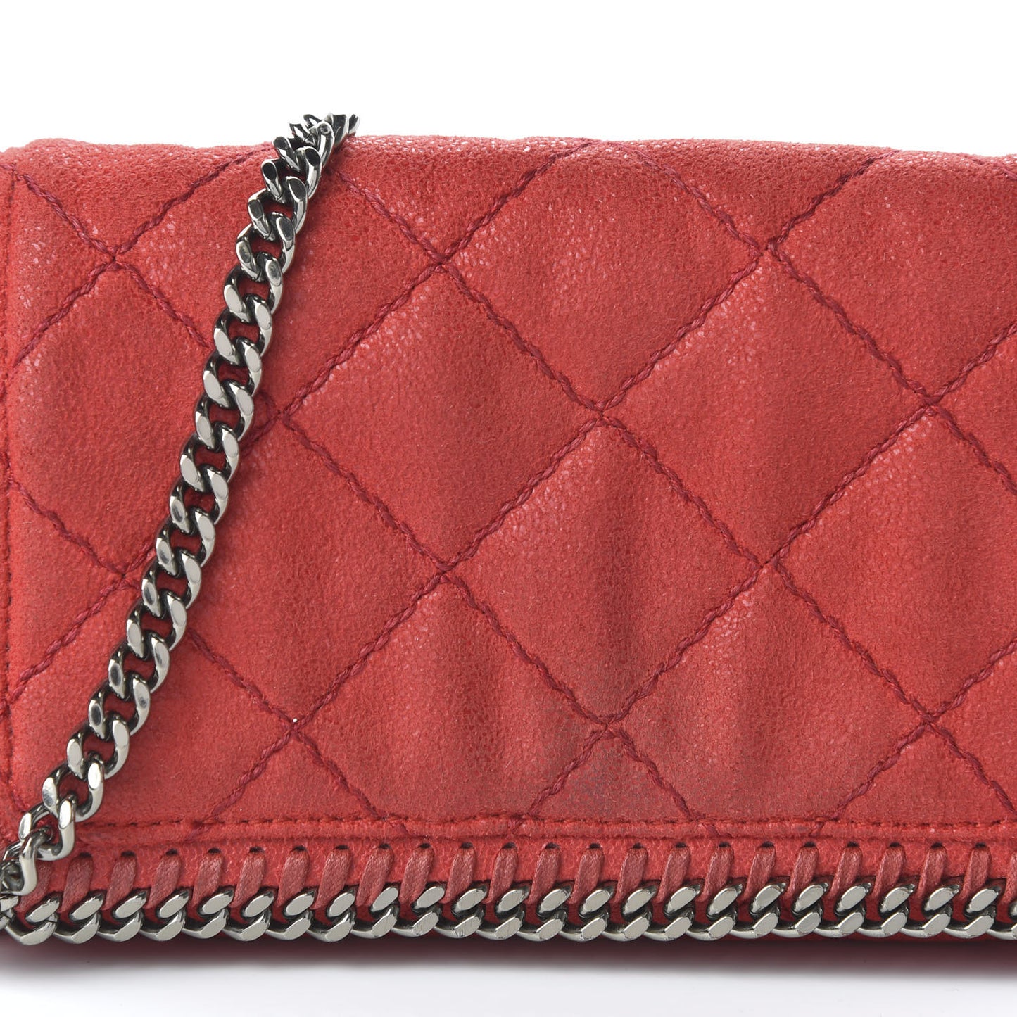 Shaggy Deer Quilted Falabella Crossbody Bag Red