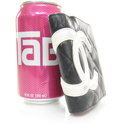 Chanel Calfskin Quilted Cambon Bi-Fold Wallet Black White 3 of 9