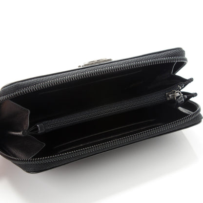 Chanel Lambskin Quilted Small Boy Zip Around Wallet Black 5 of 8