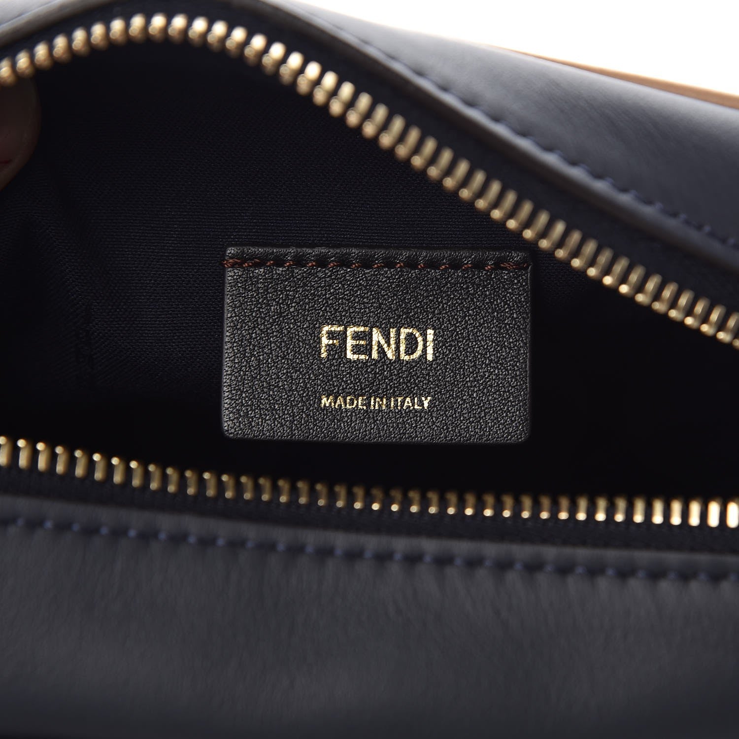 Fendi Vitello Century Matte Stamp Patch Bi-Color Mini Camera Case Blue Notte Amido Pink 6 of 7