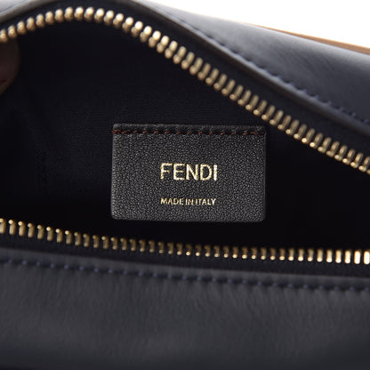 Fendi Vitello Century Matte Stamp Patch Bi-Color Mini Camera Case Blue Notte Amido Pink 6 of 7