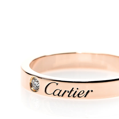 Cartier 18K Pink Gold Diamond 3mm C De Wedding Band Ring 52 6 4 of 4