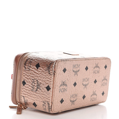 MCM Metallic Visetos Vanity Case Champagne Gold 4 of 8