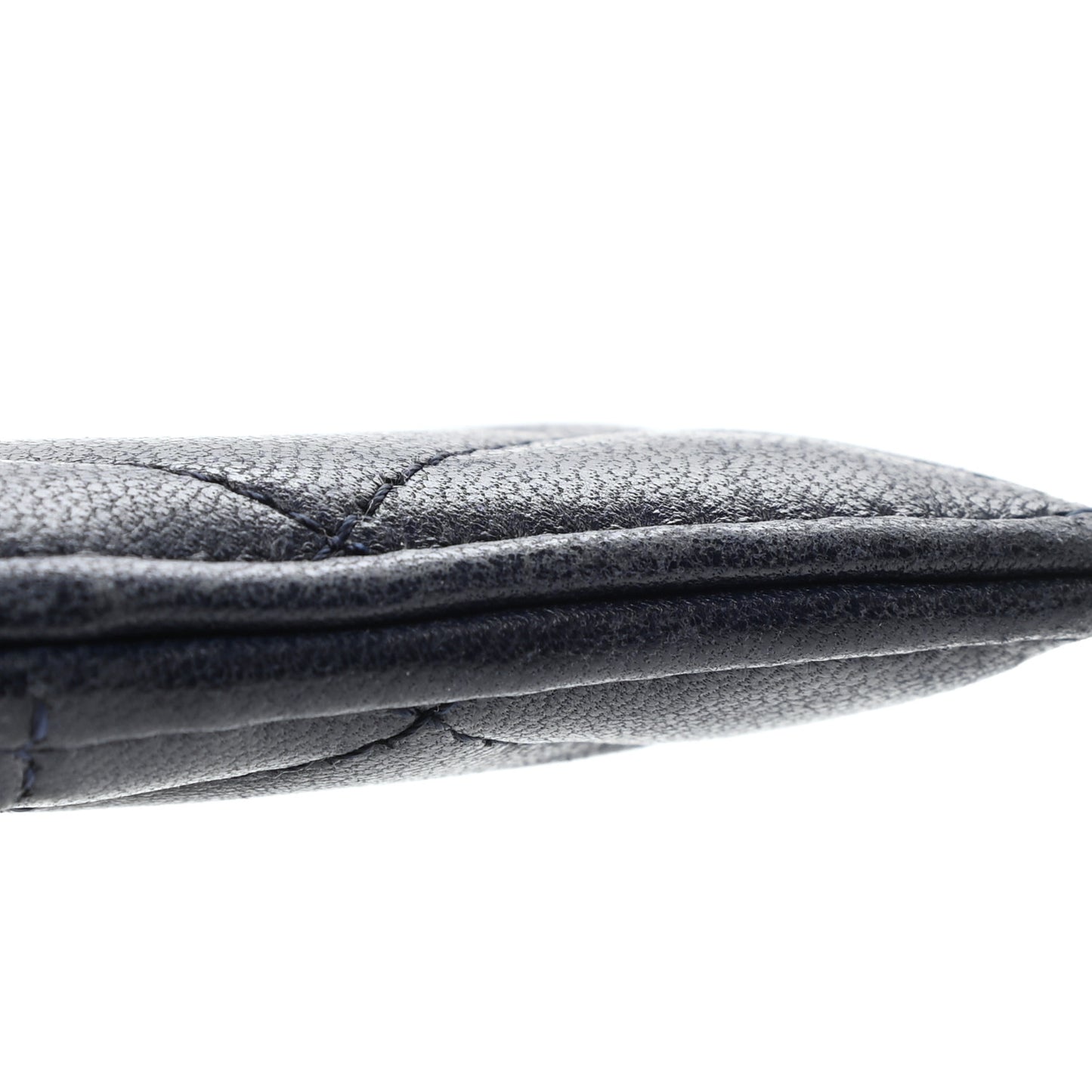 Lambskin Quilted Card Holder Blue