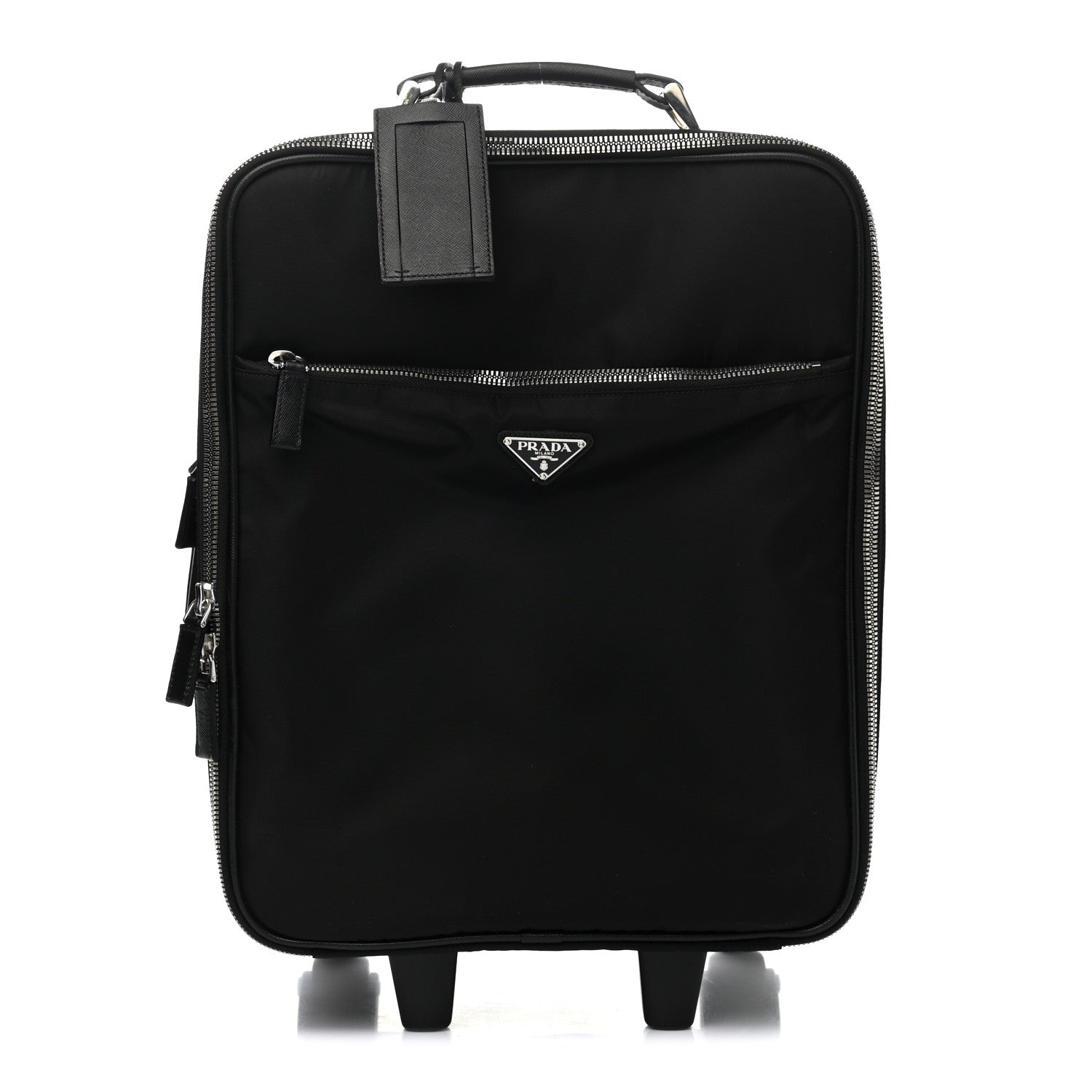 Prada Tessuto Nylon Saffiano Trolley Luggage Black 1 of 13