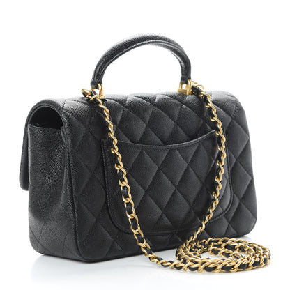 Chanel Caviar Quilted Mini Top Handle Rectangular Flap Black 3 of 11