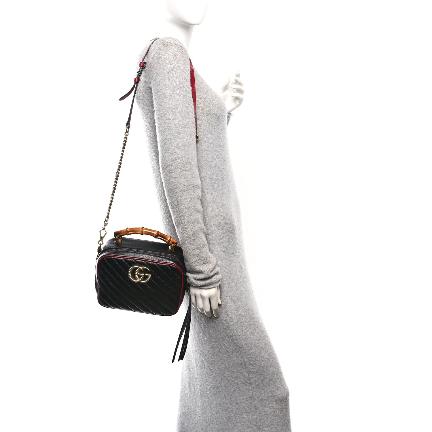 Gucci Vintage Effect Calfskin Matelasse Diagonal Small Torchon GG