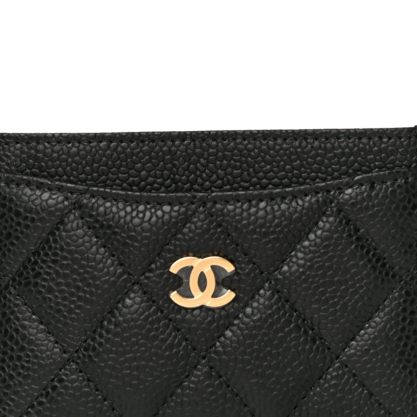 Caviar Quilted Card Holder Black