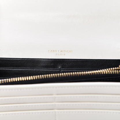 Saint Laurent Calfskin Star Print Classic Monogram Cassandre Wallet White 5 of 9