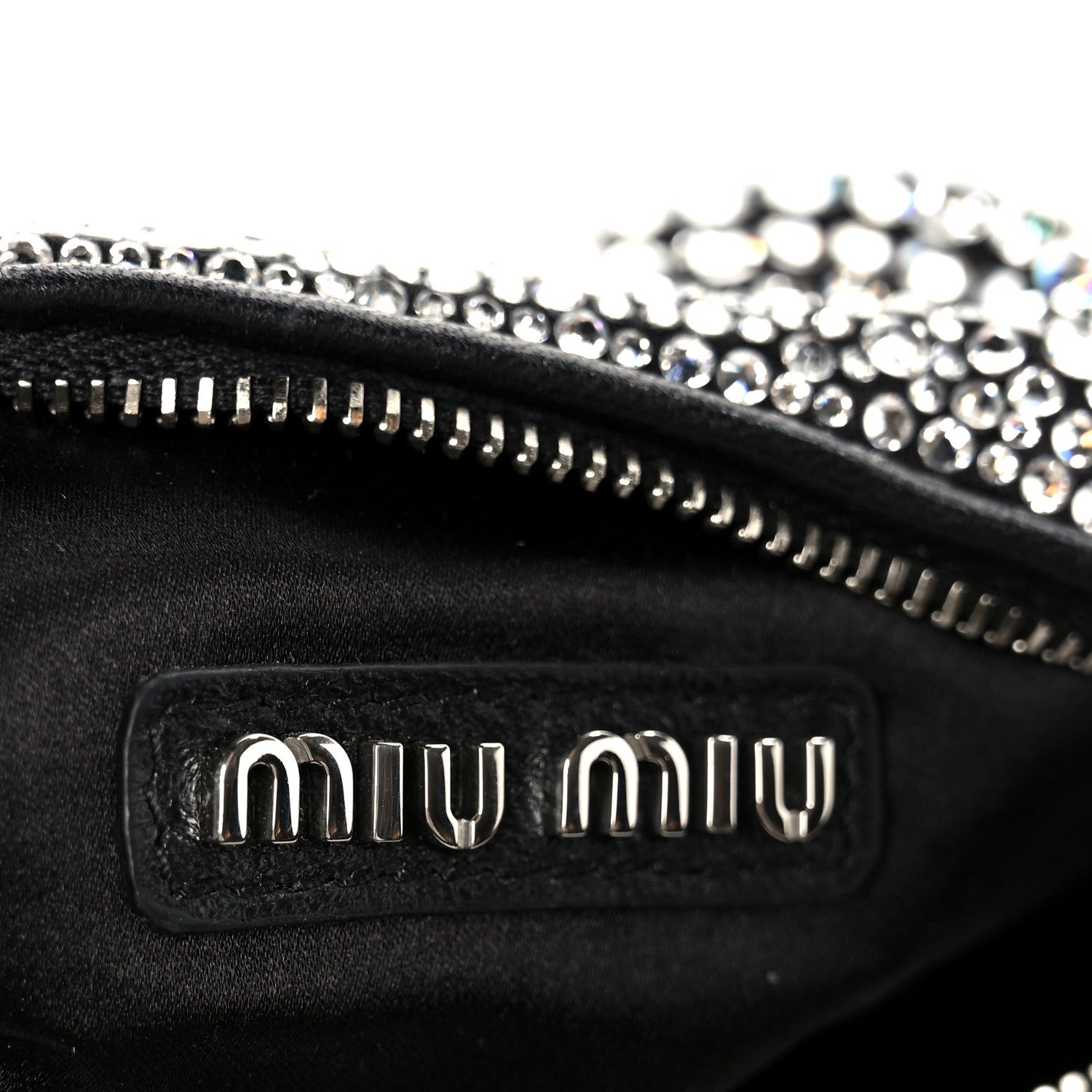 Miu Miu Crystal Silk Starlight Mini Wander Hobo Black 6 of 10