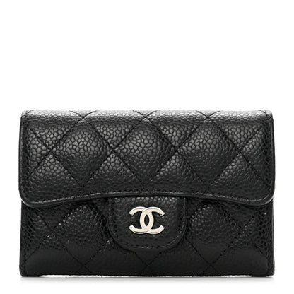 Chanel Caviar Quilted Flap Card Holder Wallet Black 1 of 9
