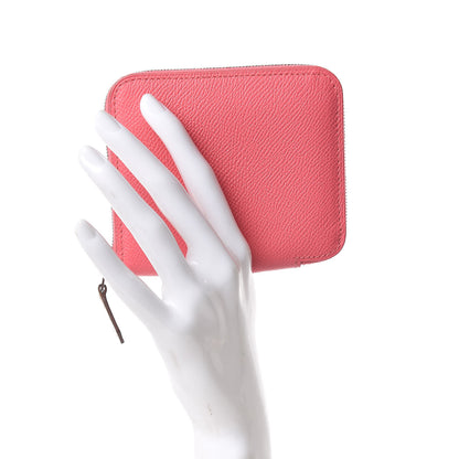 Hermes Epsom Silk'In Compact Wallet Rose Azalee 2 of 11