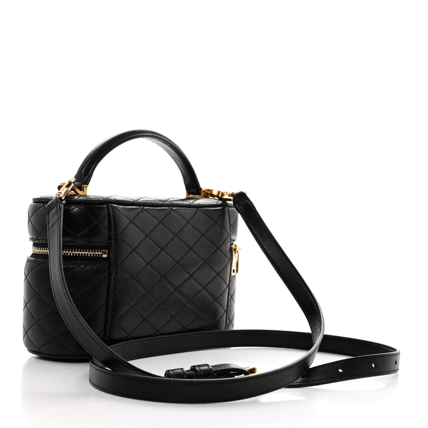 Lambskin Quilted Mini Gaby Vanity Case Black