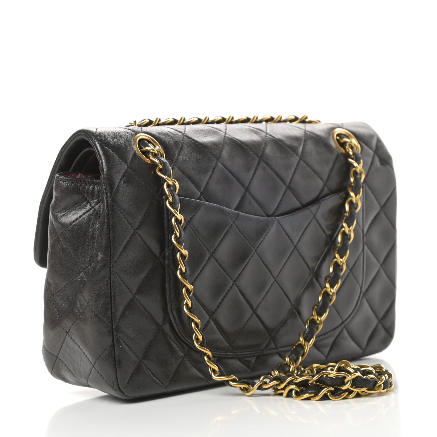 Lambskin Quilted Small Double Flap Black