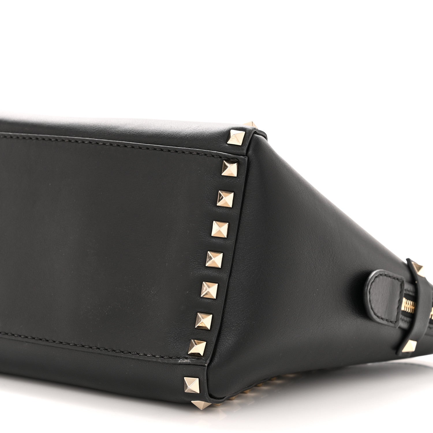 Valentino Garavani Vitello Small Rockstud Double Handle Tote Black 9 of 9