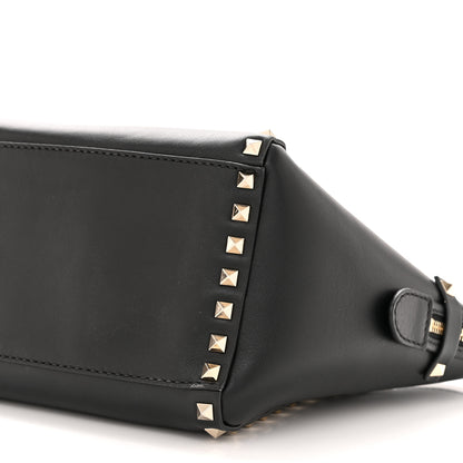 Valentino Garavani Vitello Small Rockstud Double Handle Tote Black 9 of 9
