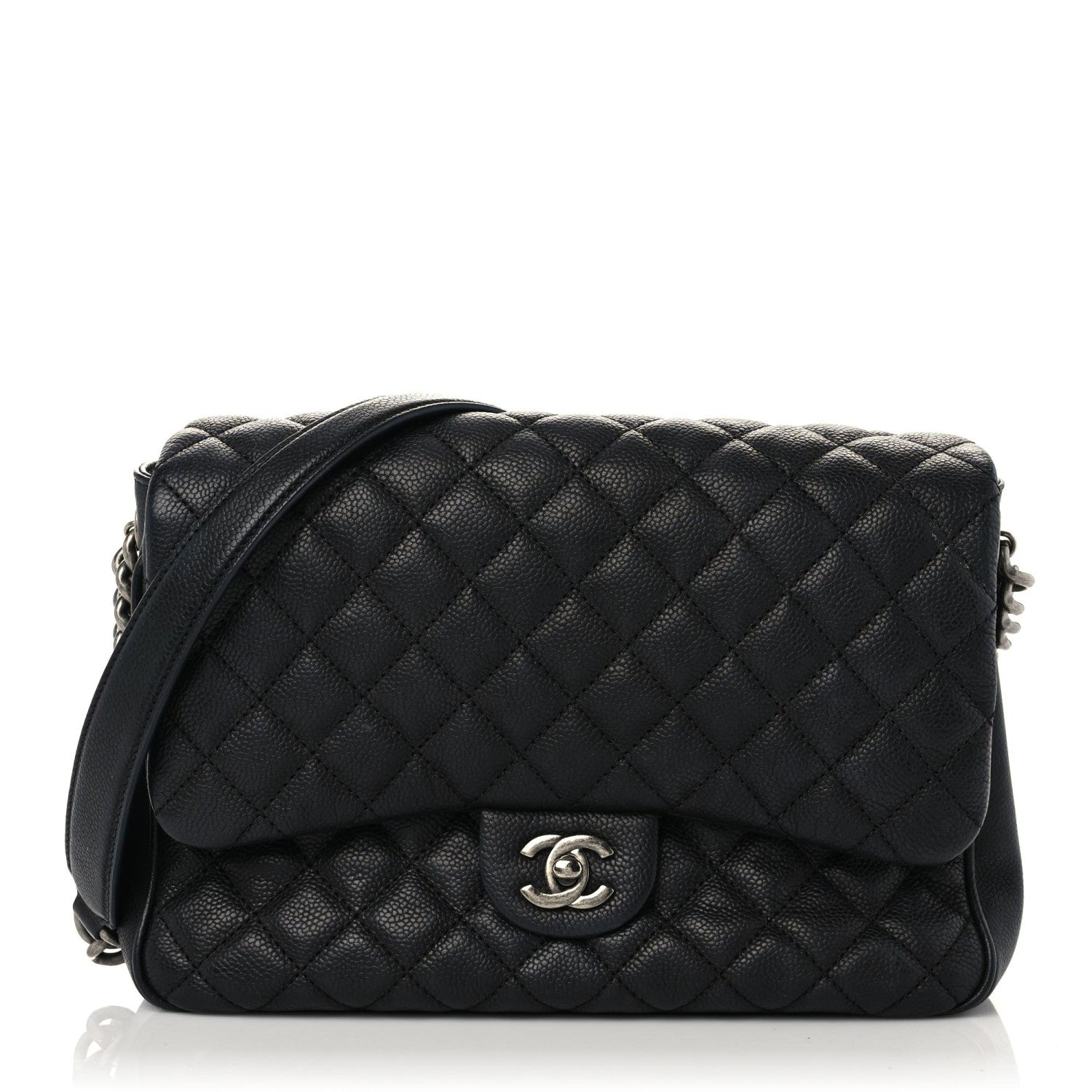 Chanel Caviar Quilted Medium Rock In Rome Single Flap Black 1 of 21