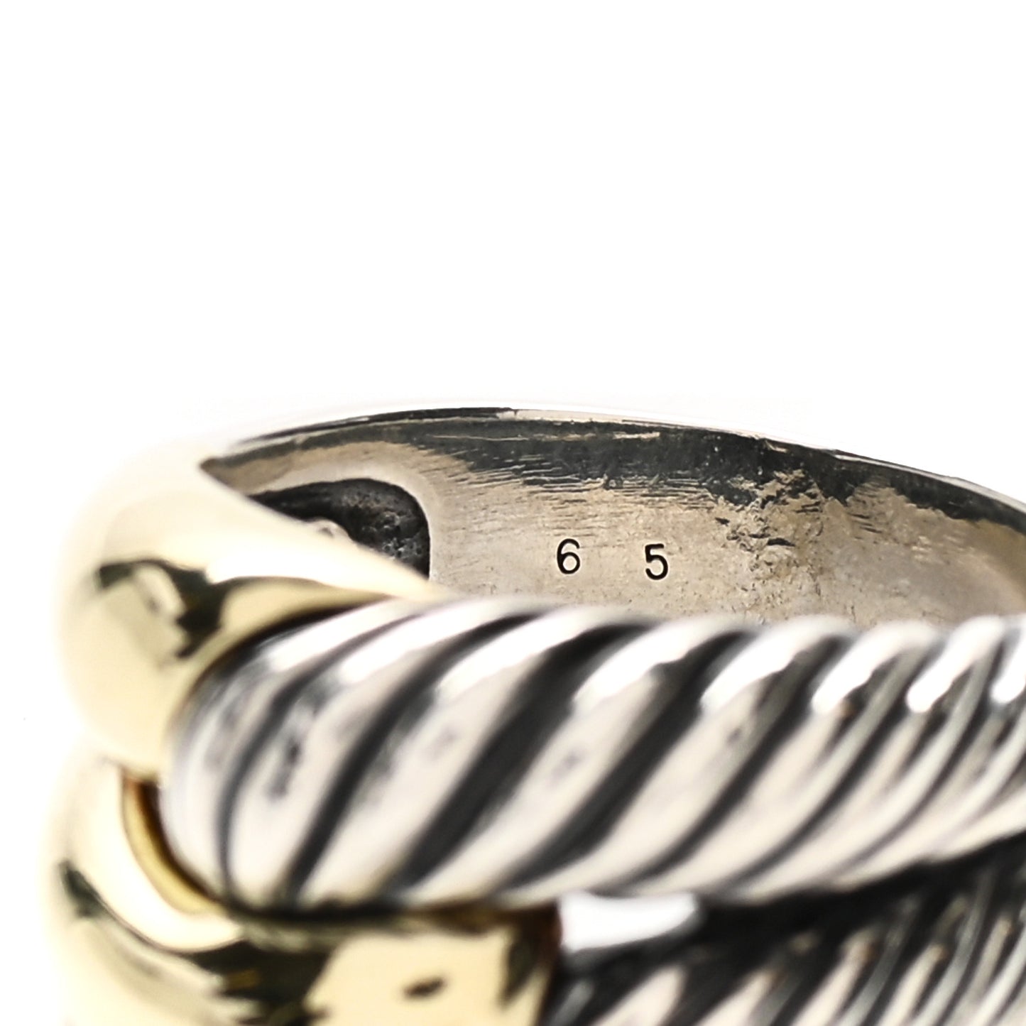 Sterling Silver 14K Yellow Gold Large Infinity Ring 54 7