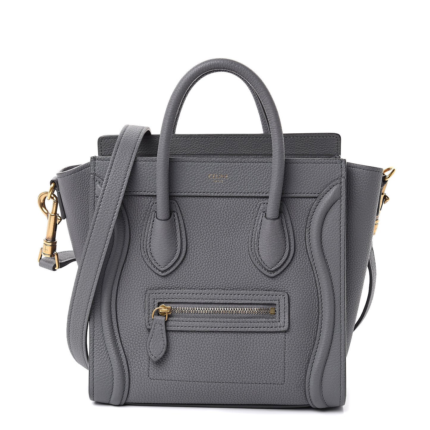 Baby Drummed Calfskin Nano Luggage Kohl