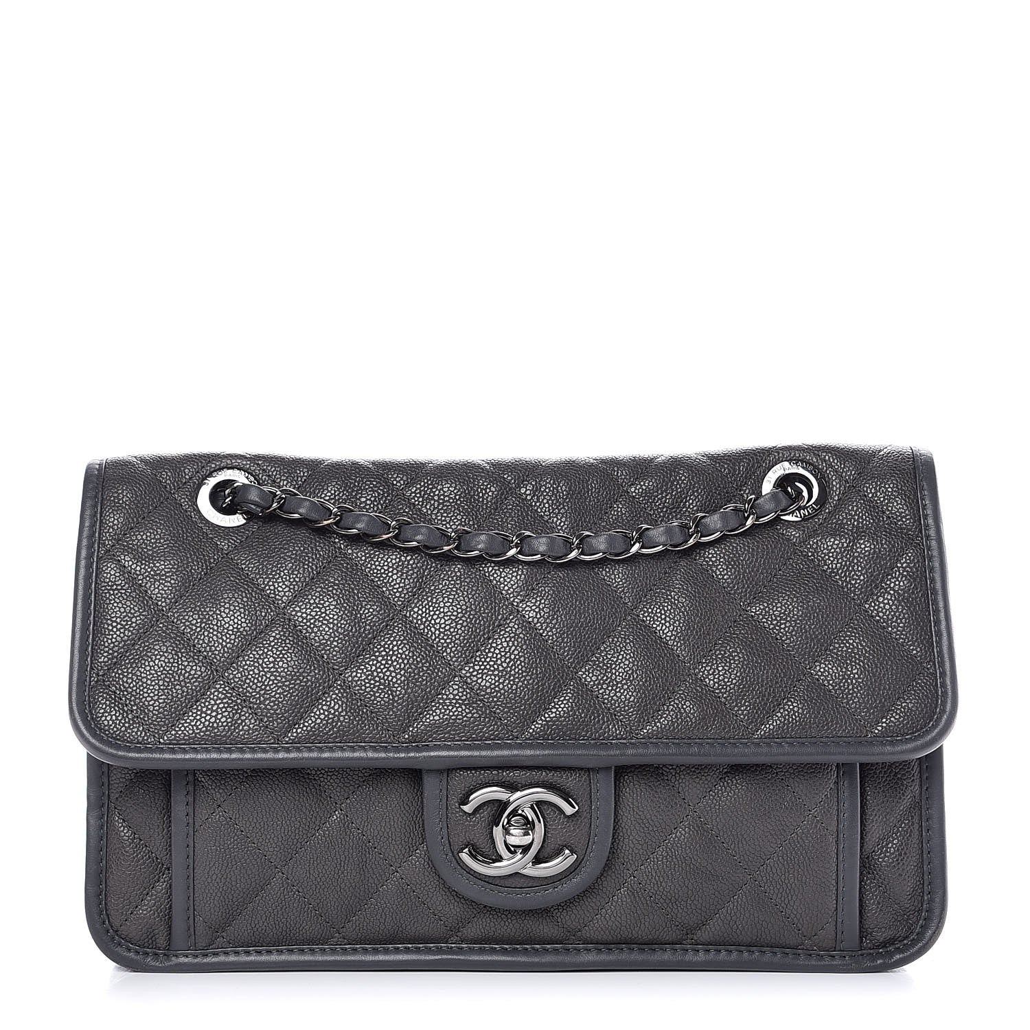 Chanel Caviar Quilted Medium French Riviera Flap Dark Grey 1 of 8