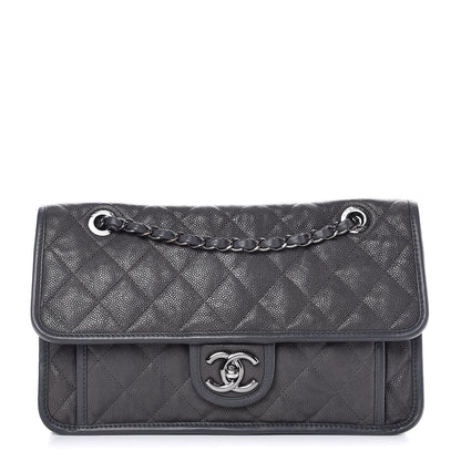 Chanel Caviar Quilted Medium French Riviera Flap Dark Grey 1 of 8