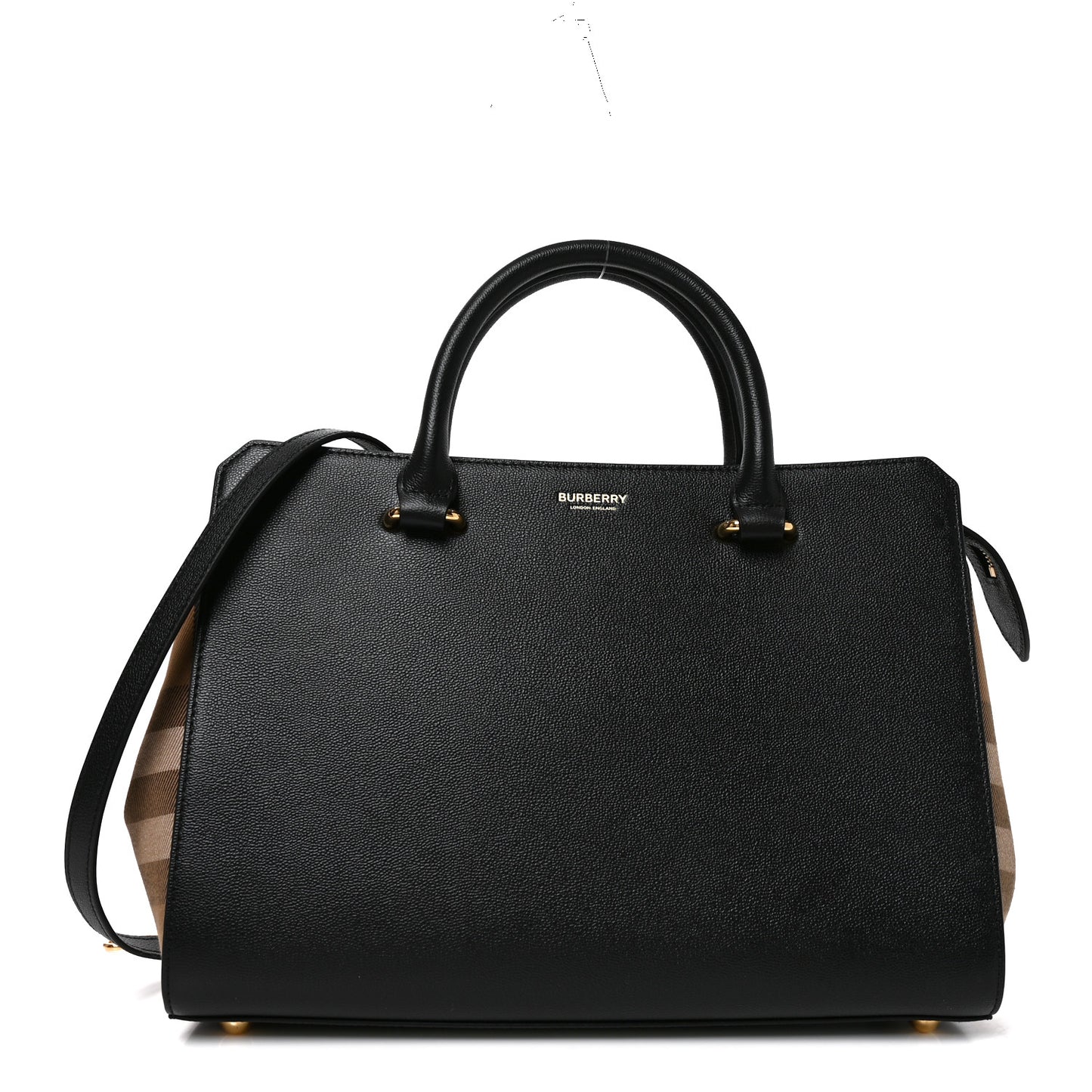 Calfskin Mega Check Small Banwell Tote Black