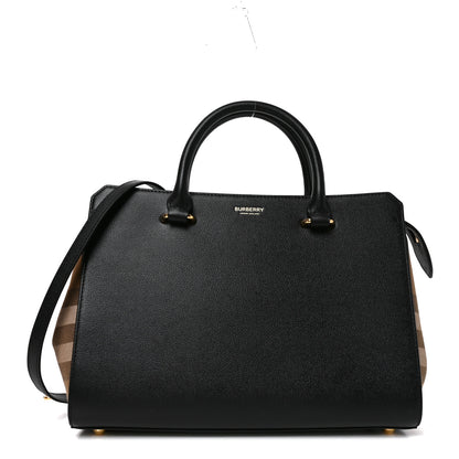 Burberry Calfskin Mega Check Small Banwell Tote Black 1 of 8