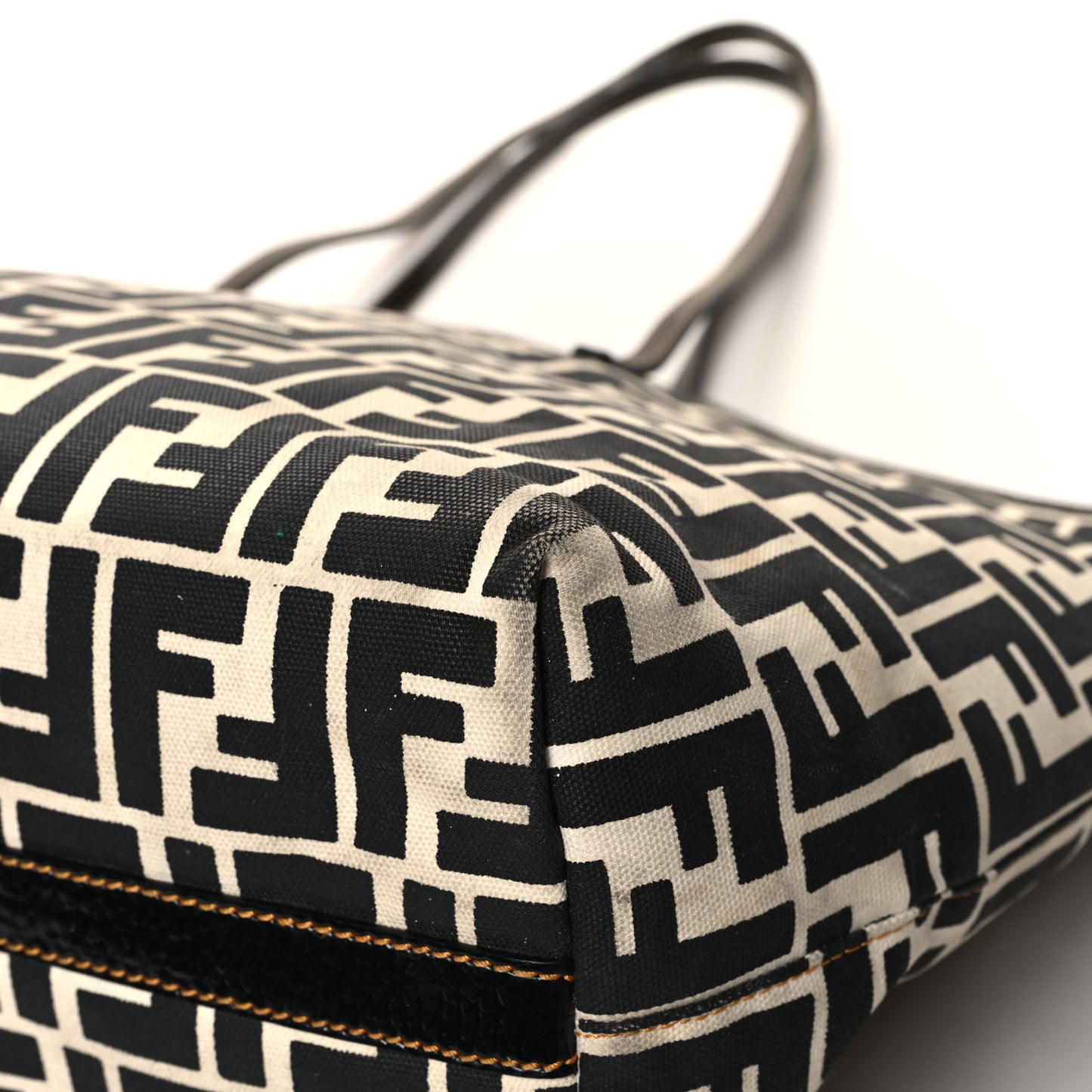 Canvas FF Roll Tote Black White