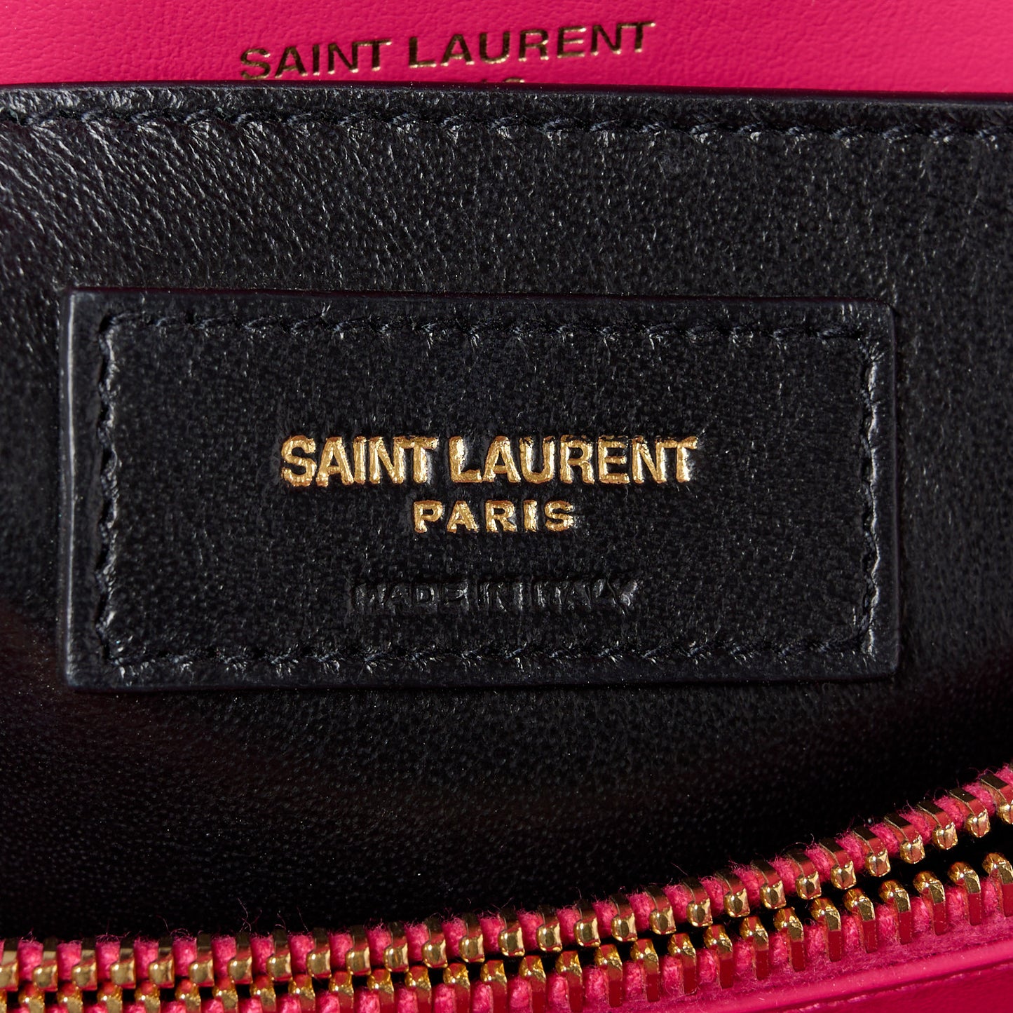 SAINT LAURENT Calfskin Y Quilted Monogram Small Loulou Chain Satchel Fresh Fuchsia