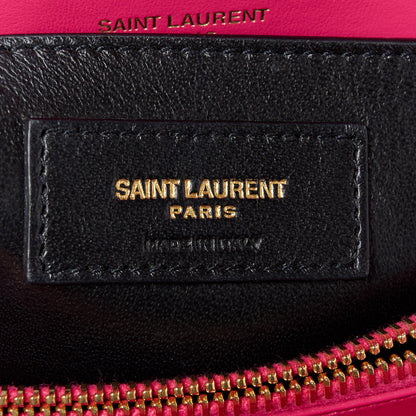 Saint Laurent SAINT LAURENT Calfskin Y Quilted Monogram Small Loulou Chain Satchel Fresh Fuchsia 7 of 11