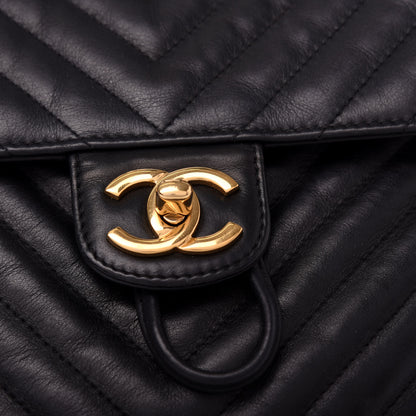 Chanel Calfskin Chevron Quilted Large Urban Spirit Backpack Black 10 of 10