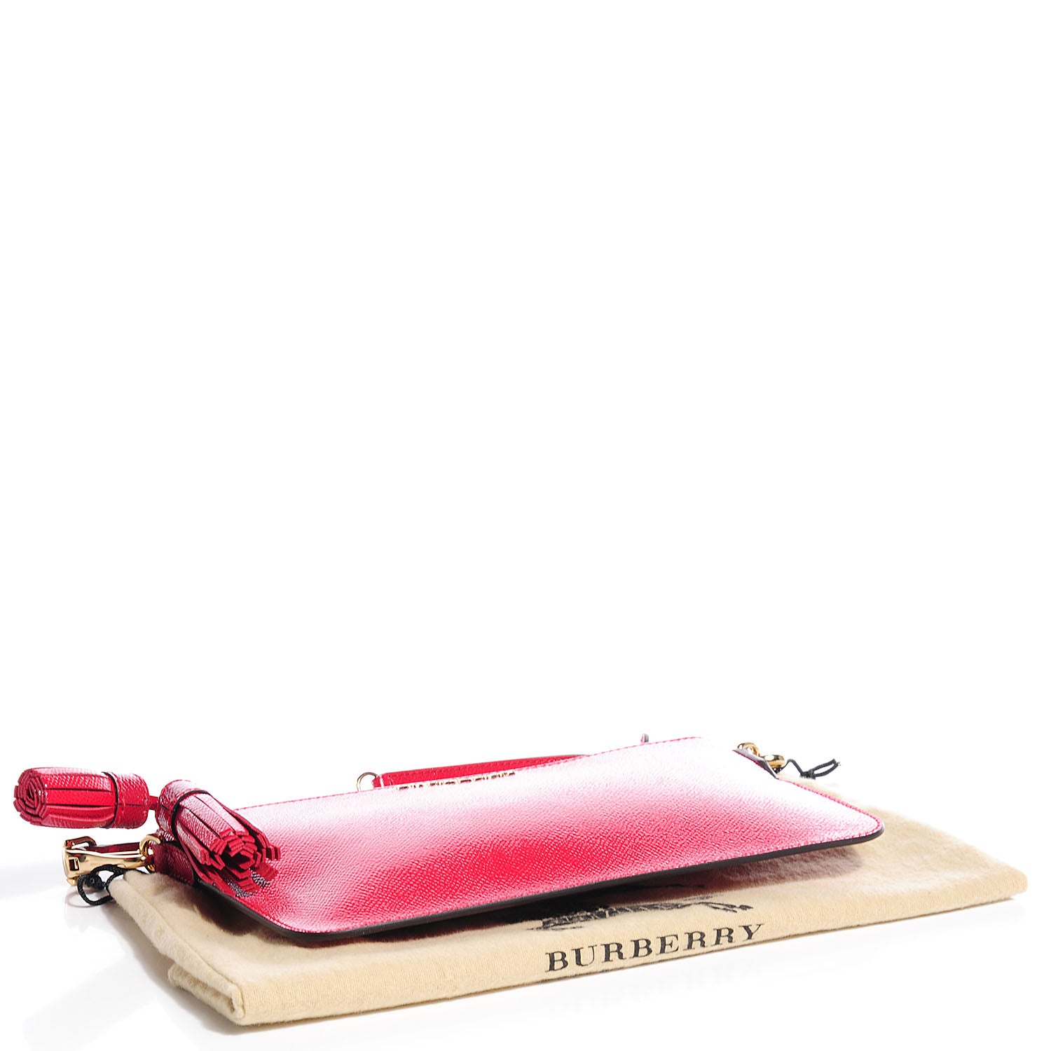 Burberry Patent London Tassel Clutch Bright Rose 4 of 10