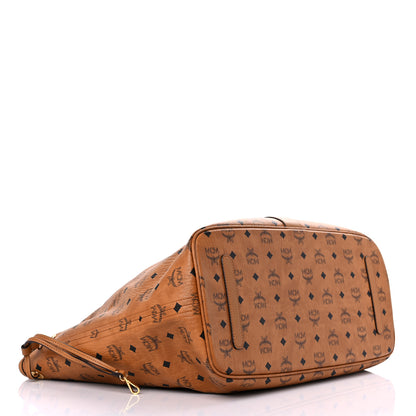MCM Visetos Large Liz Reversible Shopper Tote Cognac 5 of 14