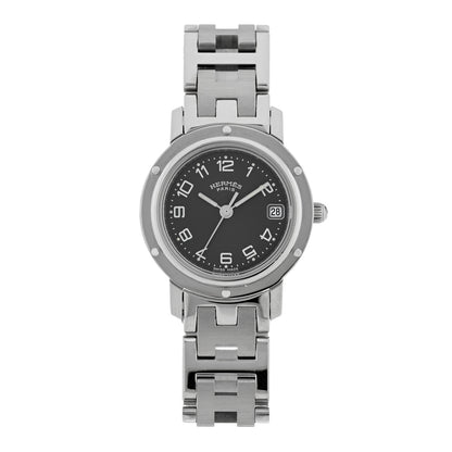 Hermes Stainless Steel 24mm Clipper Quartz Watch Grey 1 of 4