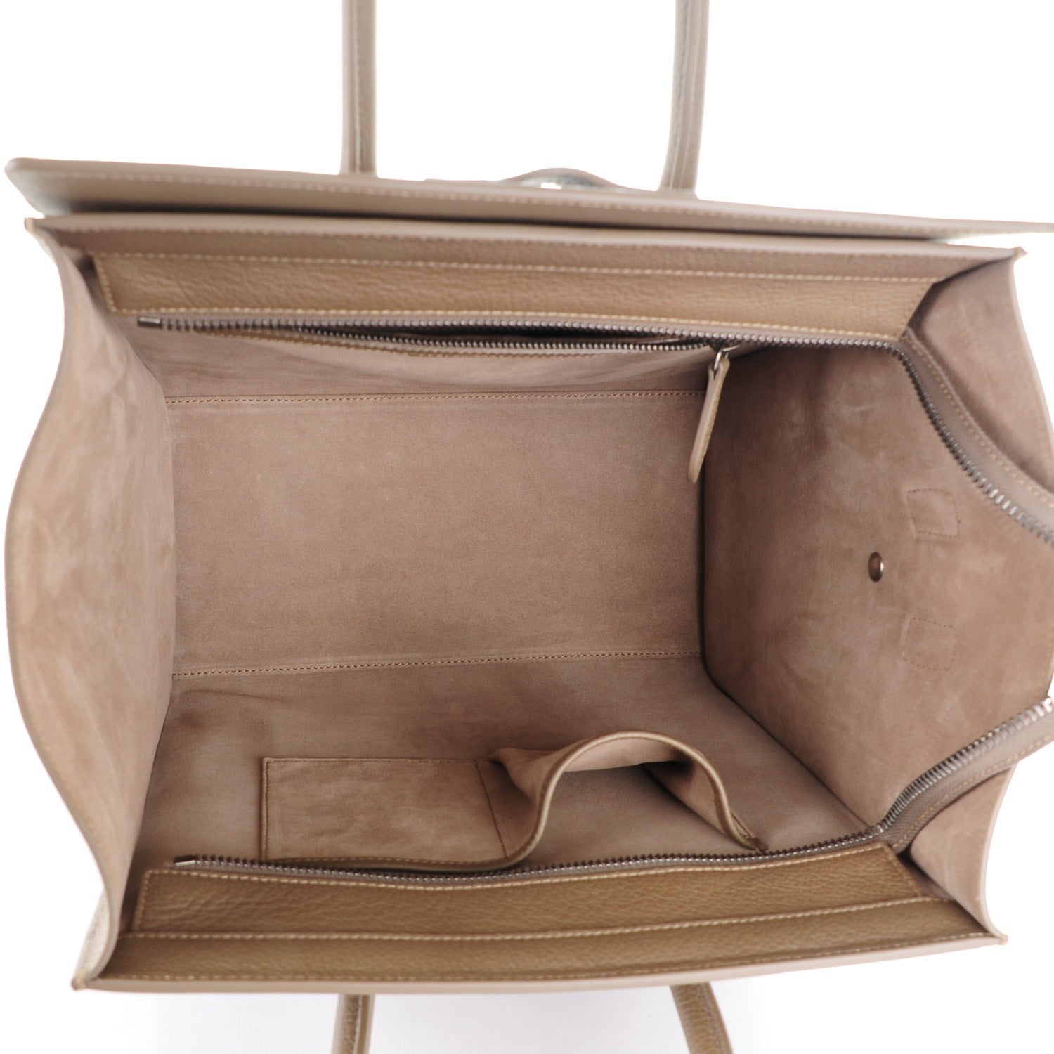 Celine Drummed Calfskin Mini Luggage Taupe 5 of 8