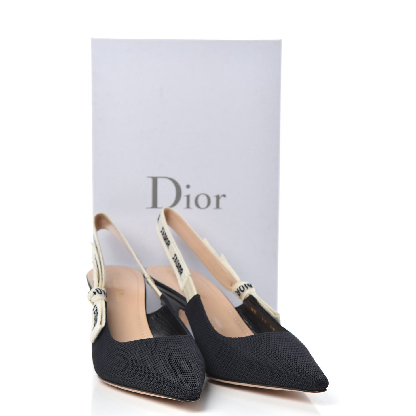 Technical Canvas Ribbon J Adior Slingback 65mm Pumps 40 Black