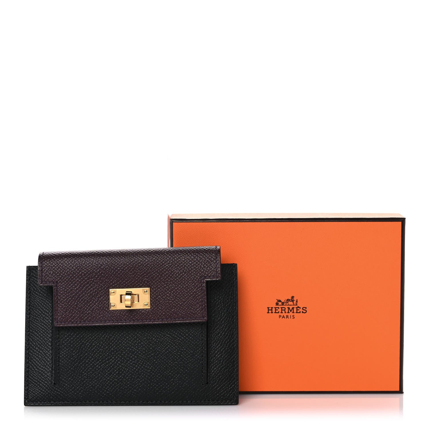 Hermes Epsom Tri-Color Kelly Pocket Compact Wallet Rouge Sellier Black Bleu Saphir 8 of 8