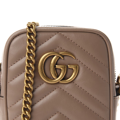 Gucci Calfskin Matelasse Mini GG Marmont Crossbody Bag Porcelain Rose 10 of 11