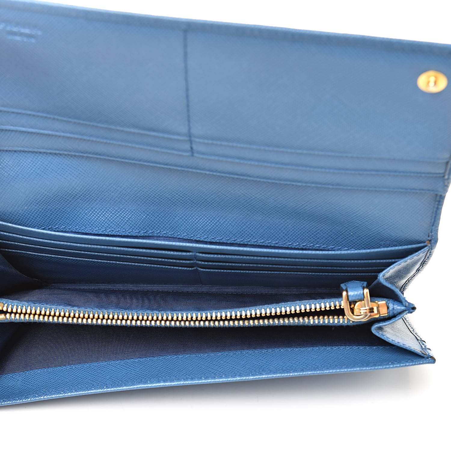 Prada Saffiano Continental Flap Wallet Cobalto 5 of 13