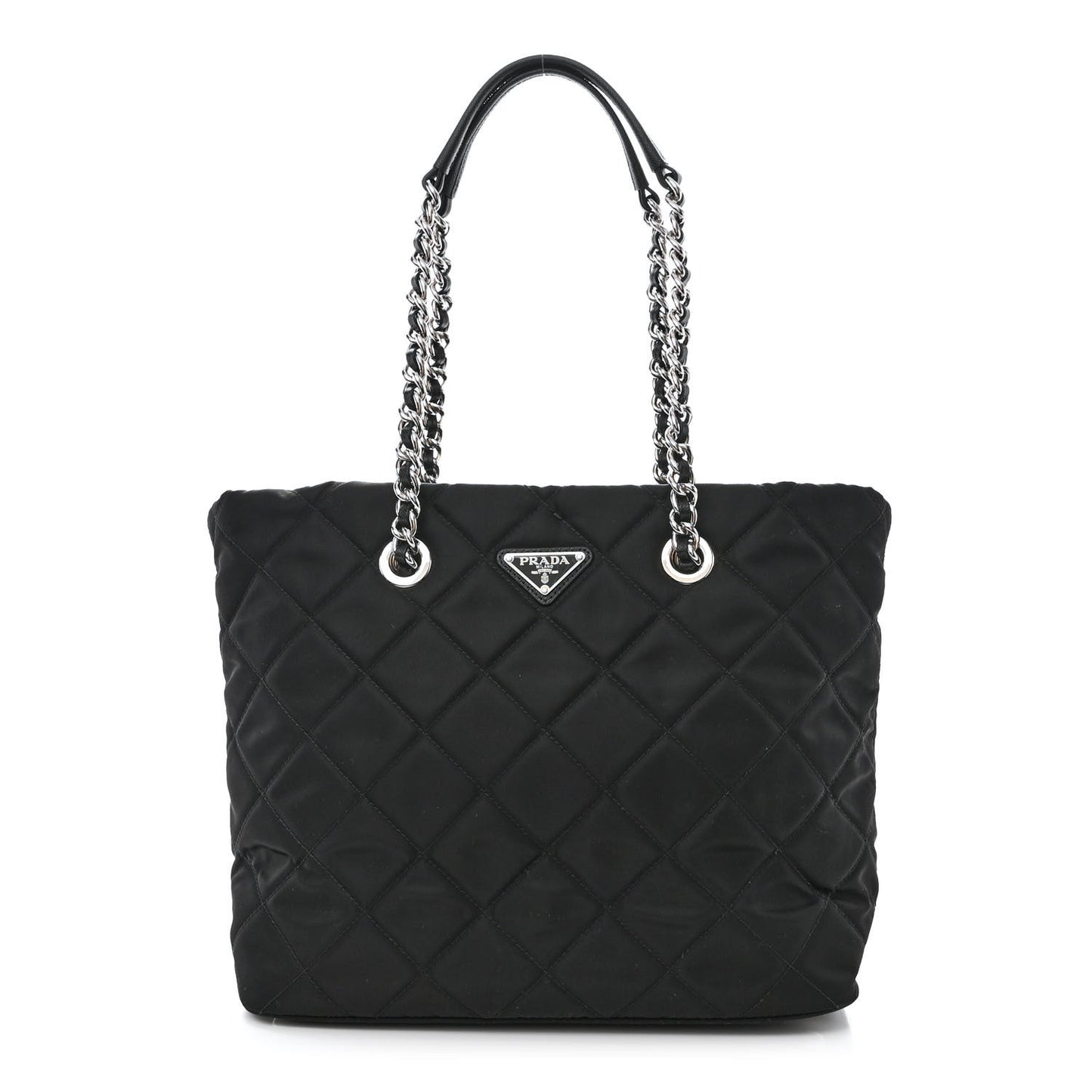 Nylon Tessuto Impuntu Quilted Tote Black